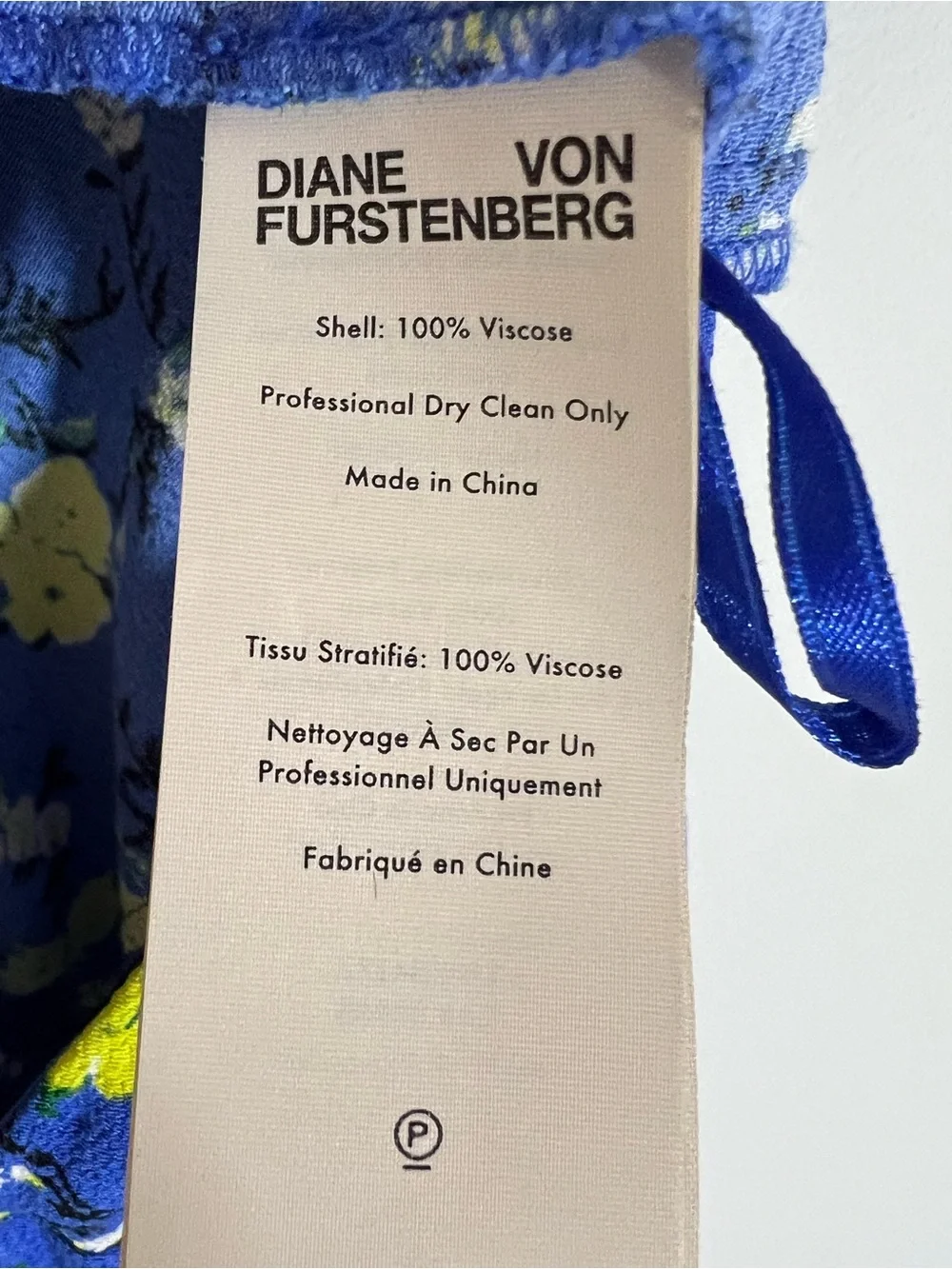 Diane von Furstenberg Emilia Wrap Dress Blue Yellow Floral M